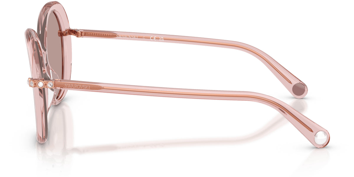 Lunettes de soleil Swarovski SK6059 1070P5 Rose transparent - vue de côté