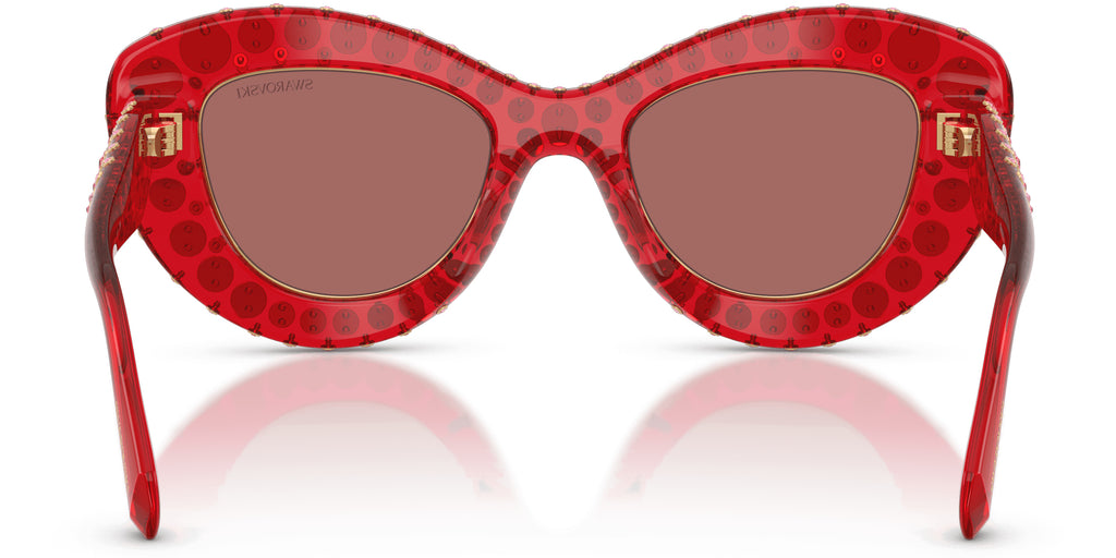Lunettes de soleil Swarovski SK6060 110369 Rouge transparent - vue arrière