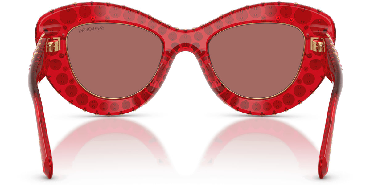Lunettes de soleil Swarovski SK6060 110369 Rouge transparent - vue arrière
