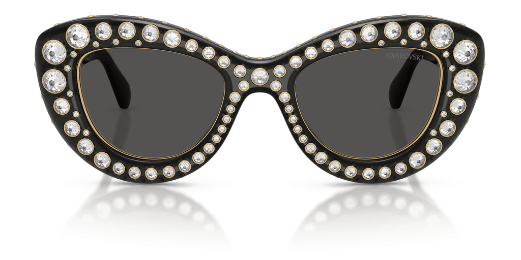 Lunettes de soleil Swarovski SK6060 110487 Gris foncé transparent - vue de face