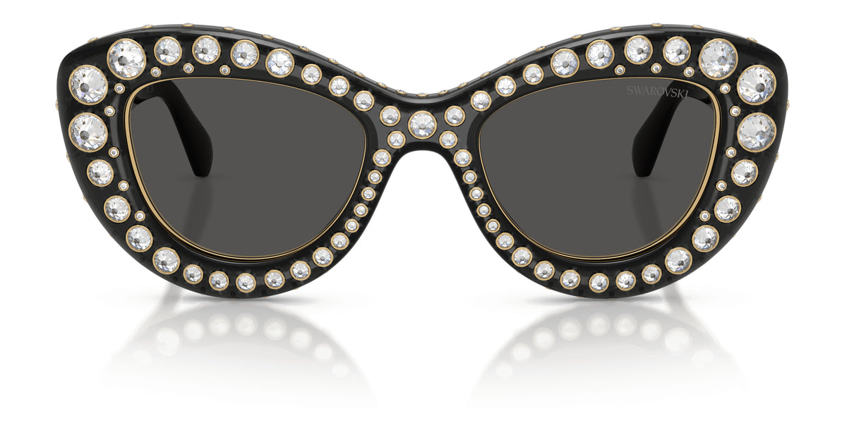 Lunettes de soleil Swarovski SK6060 110487 Gris foncé transparent - vue de face