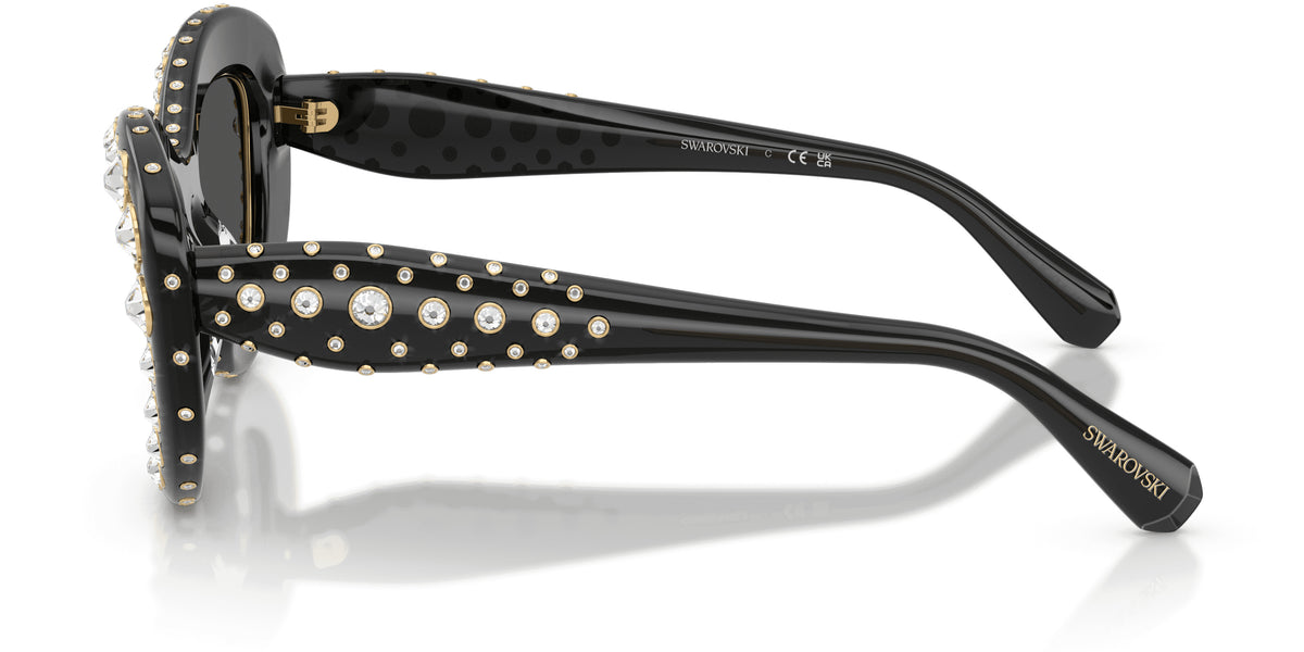 Lunettes de soleil Swarovski SK6060 110487 Gris foncé transparent - vue de côté