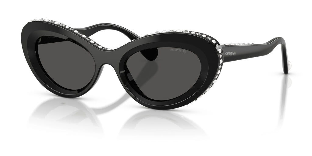 Lunettes de soleil Swarovski SK6061U 110687 Noir - vue trois-quarts