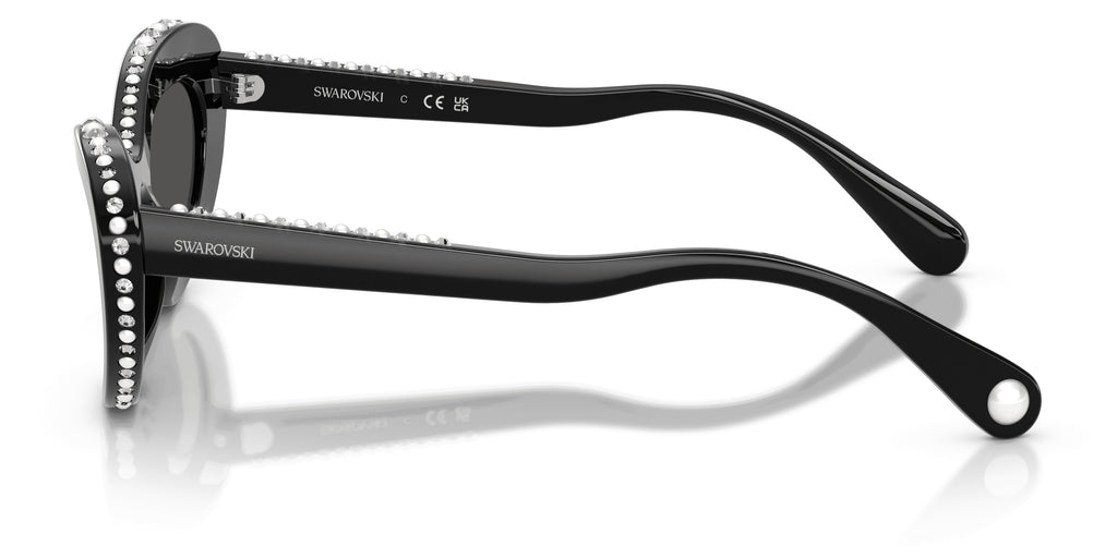 Lunettes de soleil Swarovski SK6061U 110687 Noir - vue de côté