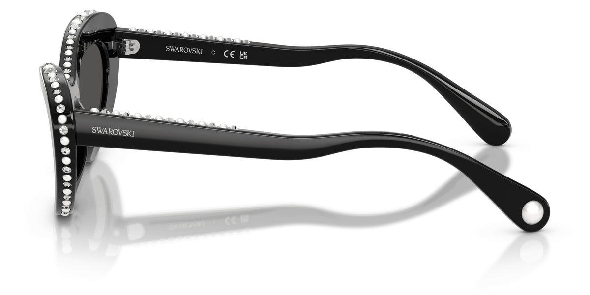 Lunettes de soleil Swarovski SK6061U 110687 Noir - vue de côté