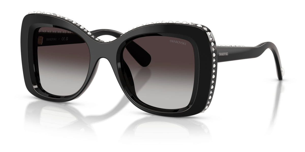 Lunettes de soleil Swarovski SK6062U 10938G Noir - vue trois-quarts