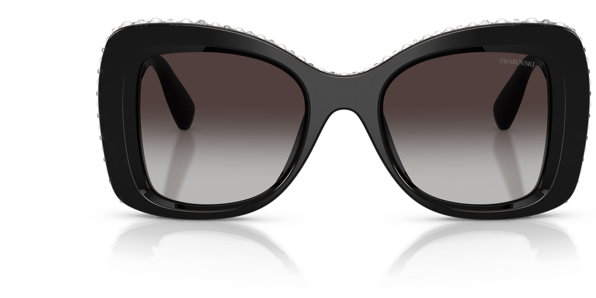 Lunettes de soleil Swarovski SK6062U 10938G Noir - vue de face
