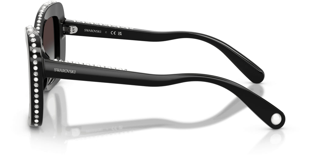 Lunettes de soleil Swarovski SK6062U 10938G Noir - vue de côté