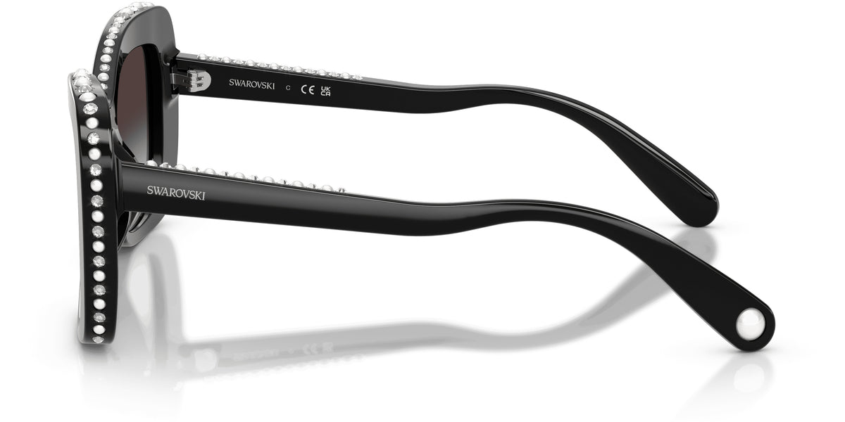Lunettes de soleil Swarovski SK6062U 10938G Noir - vue de côté