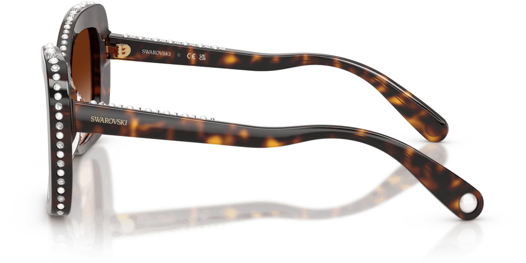 Lunettes de soleil Swarovski SK6062U 109474 Havane - vue de côté