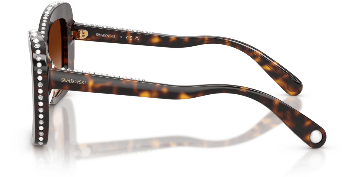 Lunettes de soleil Swarovski SK6062U 109474 Havane - vue de côté