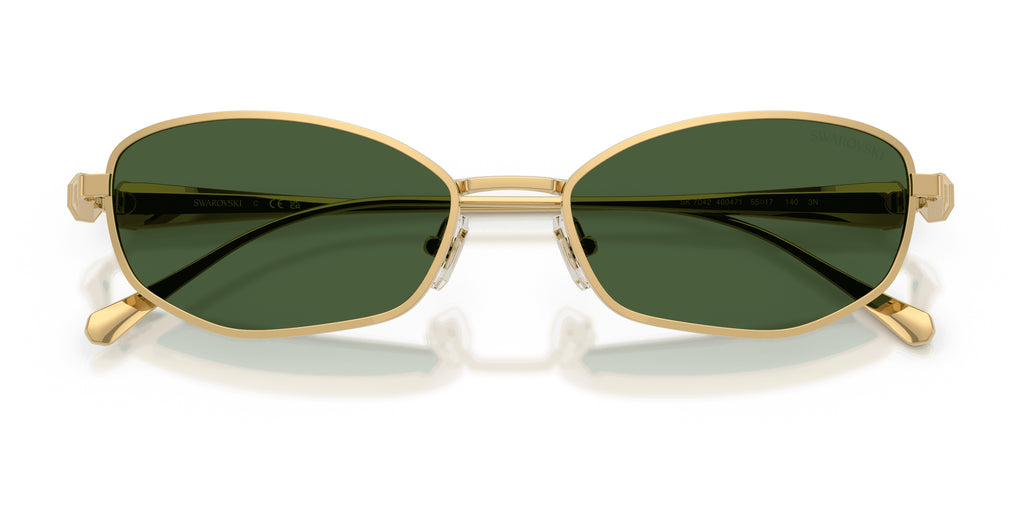 Lunettes de soleil Swarovski SK7042 400471 Or - vue de face, branches repliées
