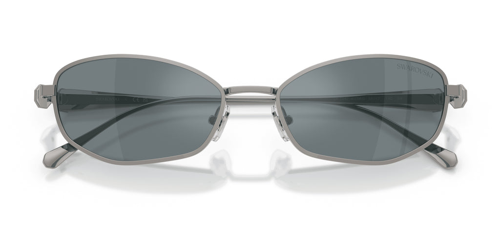 Lunettes de soleil Swarovski SK7042 40096G Gunmetal - vue de face, branches repliées