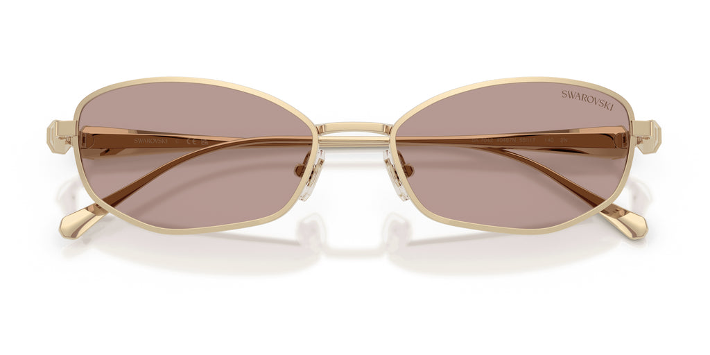 Lunettes de soleil Swarovski SK7042 40467N Or pâle - vue de face, branches repliées