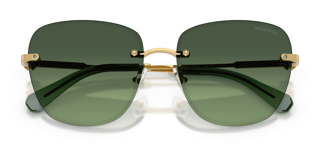 Lunettes de soleil Swarovski SK7043 40172A Or - vue de face, branches repliées