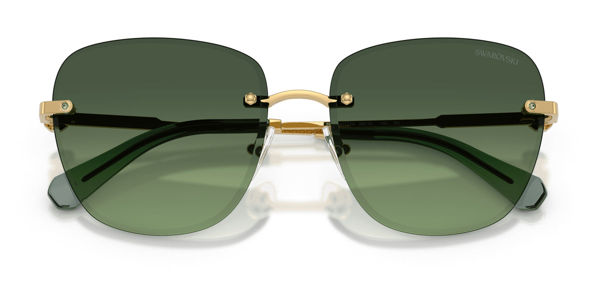 Lunettes de soleil Swarovski SK7043 40172A Or - vue de face, branches repliées