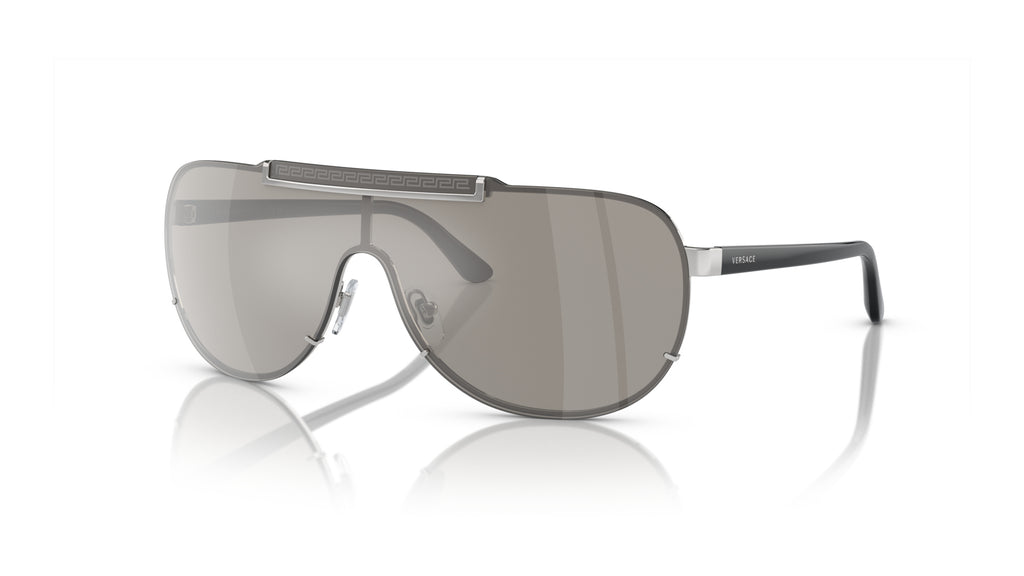 Lunettes de soleil Versace VE2140 10006G – Argent – vue de trois quarts.