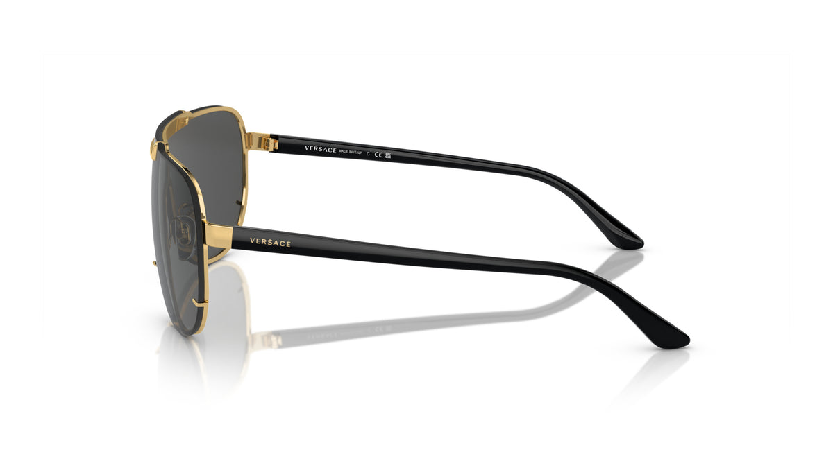 Lunettes de soleil Versace VE2140 100287 – Or – vue de profil.