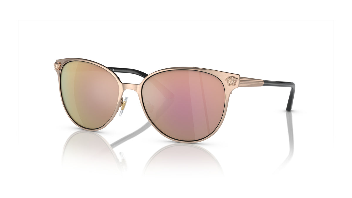 Lunettes de soleil Versace VE2168 14095R – Or rose – vue de trois quarts.