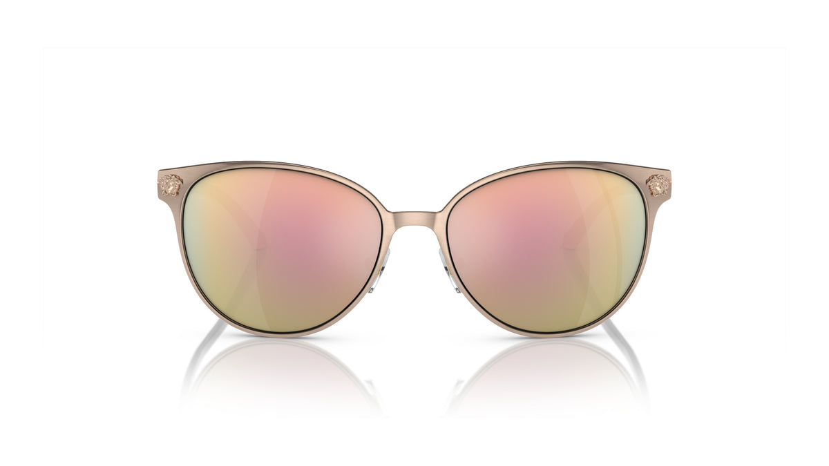 Lunettes de soleil Versace VE2168 14095R – Or rose – vue de face.