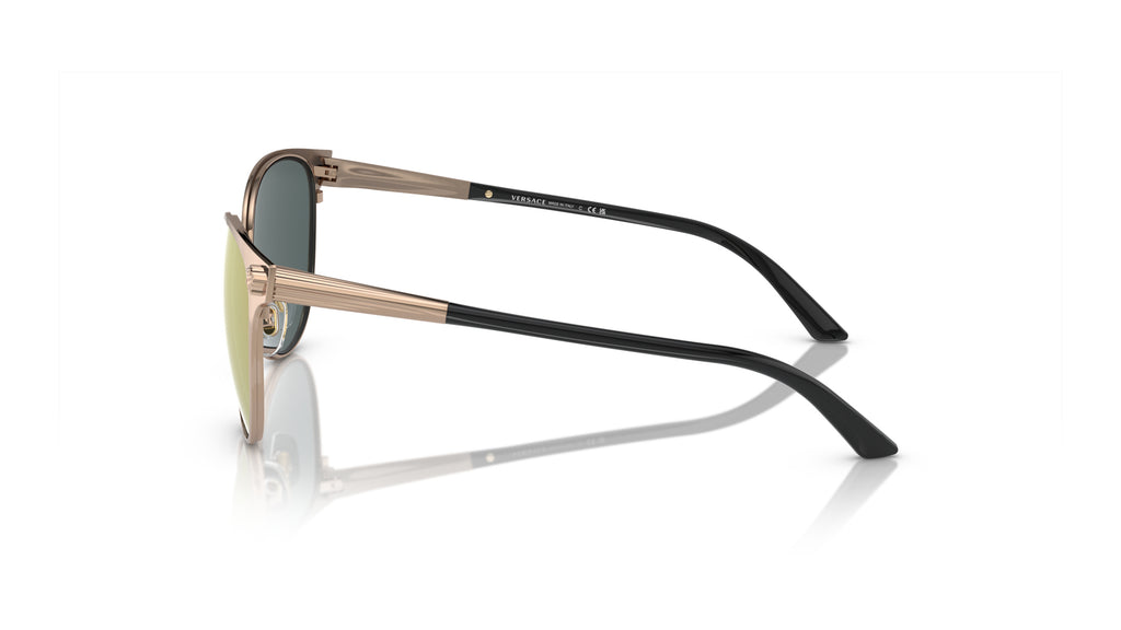 Lunettes de soleil Versace VE2168 14095R – Or rose – vue de profil.