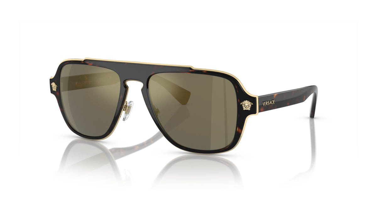 Lunettes de soleil Versace VE2199 12524T – Havane – vue de trois quarts.