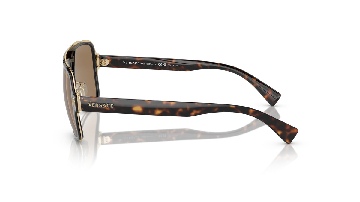Lunettes de soleil Versace VE2199 1252LA – Havane – vue de profil.