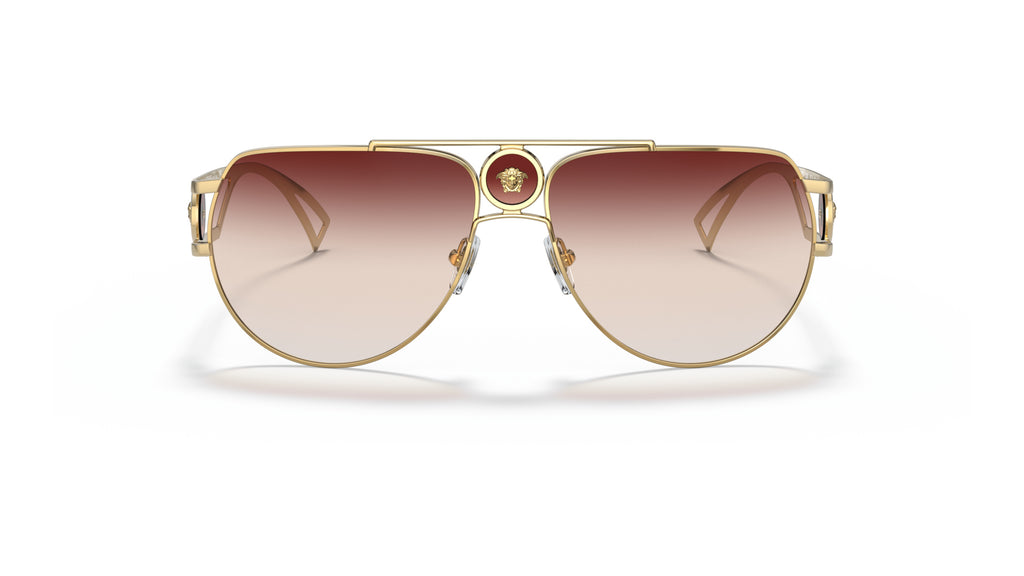 Lunettes de soleil Versace VE2225 10020P – Or – vue de face.