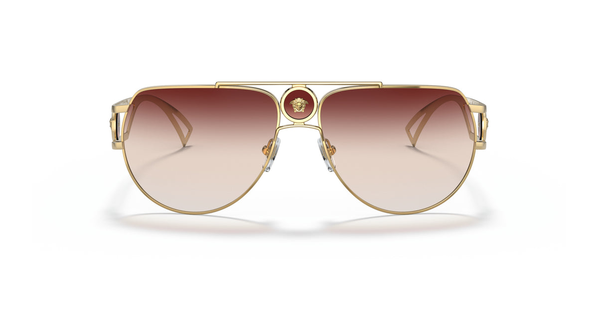 Lunettes de soleil Versace VE2225 10020P – Or – vue de face.