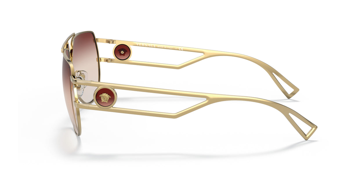 Lunettes de soleil Versace VE2225 10020P – Or – vue de profil.