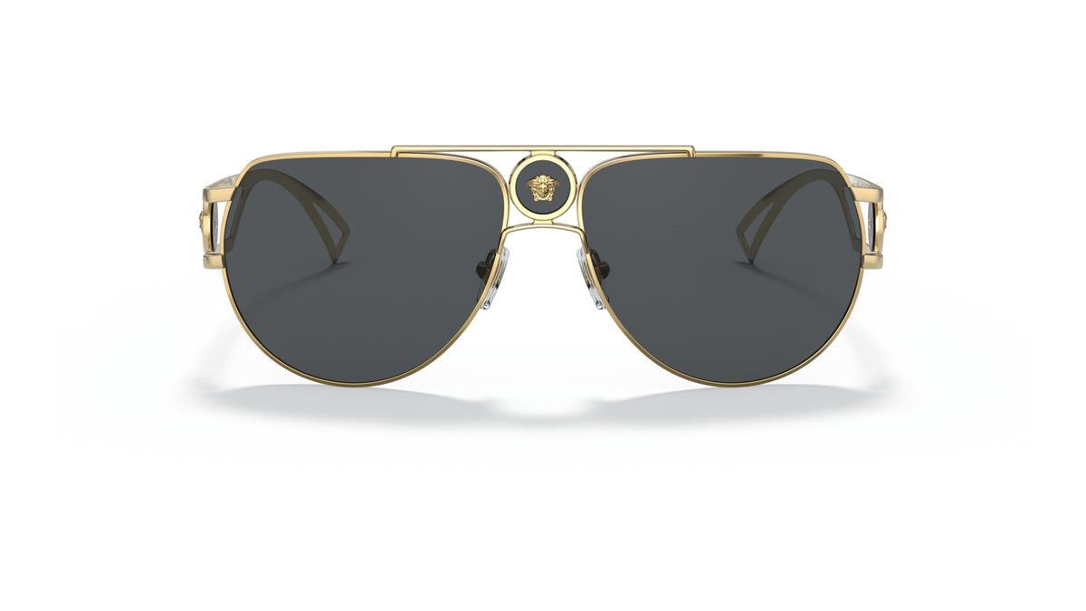 Lunettes de soleil Versace VE2225 100287 – Or – vue de face.
