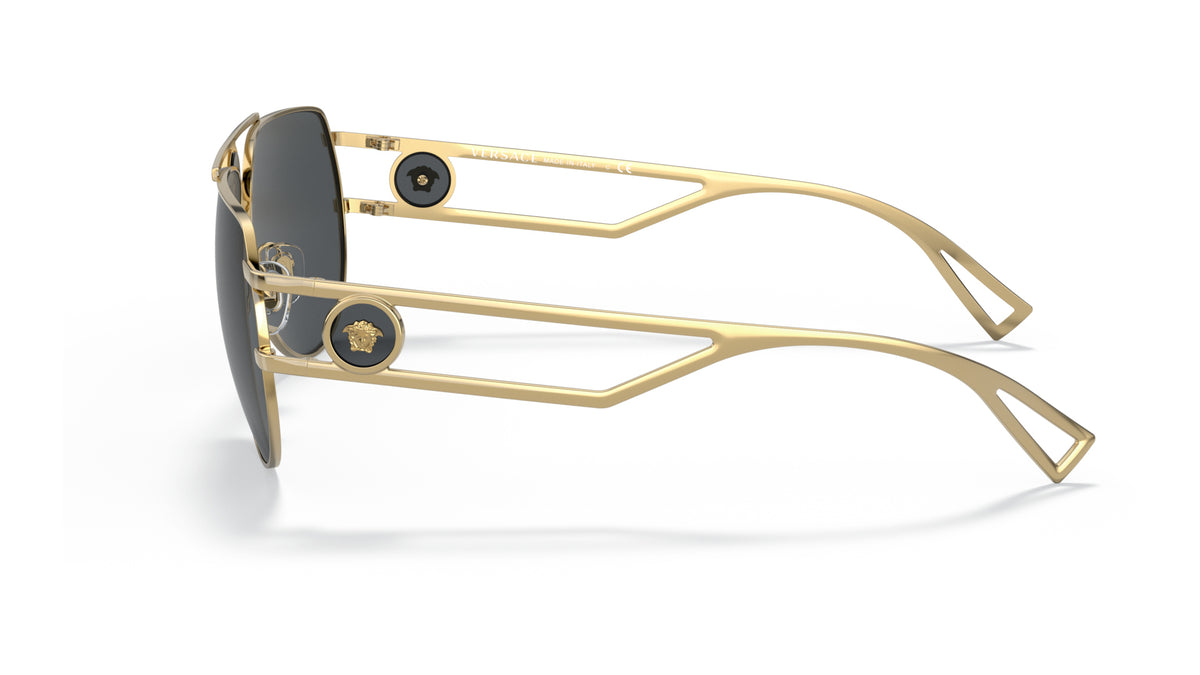 Lunettes de soleil Versace VE2225 100287 – Or – vue de profil.