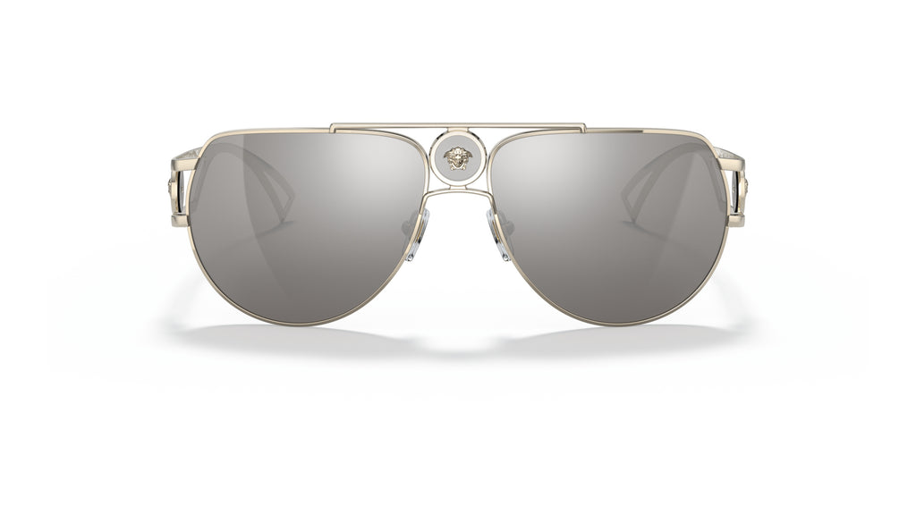 Lunettes de soleil Versace VE2225 12526G – Or Pâle – vue de face.