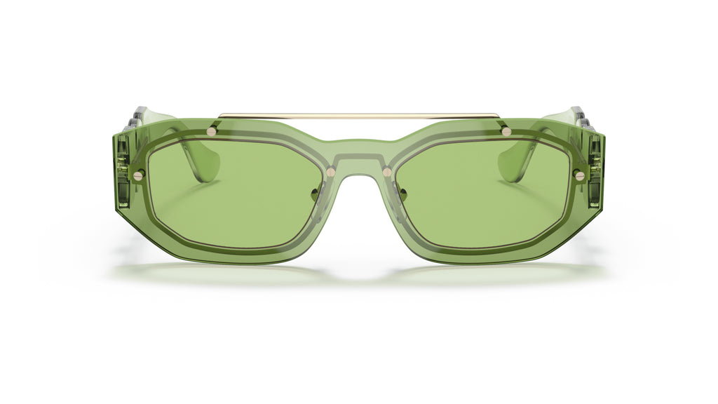 Lunettes de soleil Versace VE2235 1252/2 – Transparent Vert clair – vue de face.
