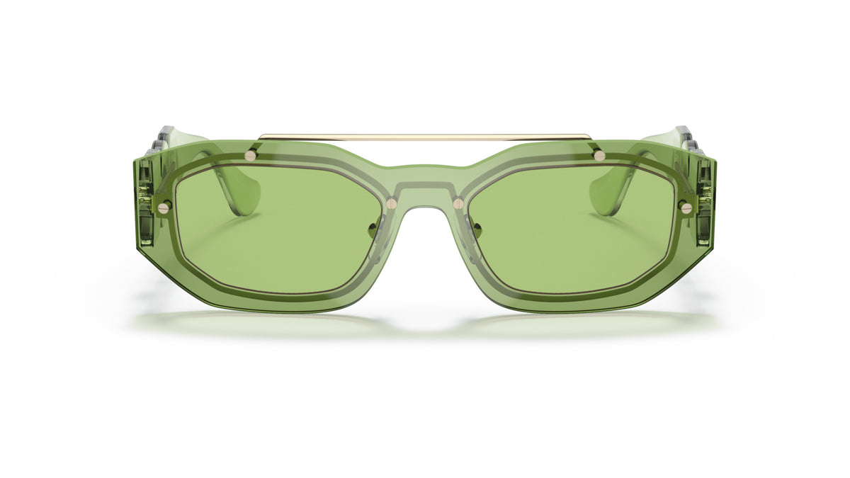 Lunettes de soleil Versace VE2235 1252/2 – Transparent Vert clair – vue de face.