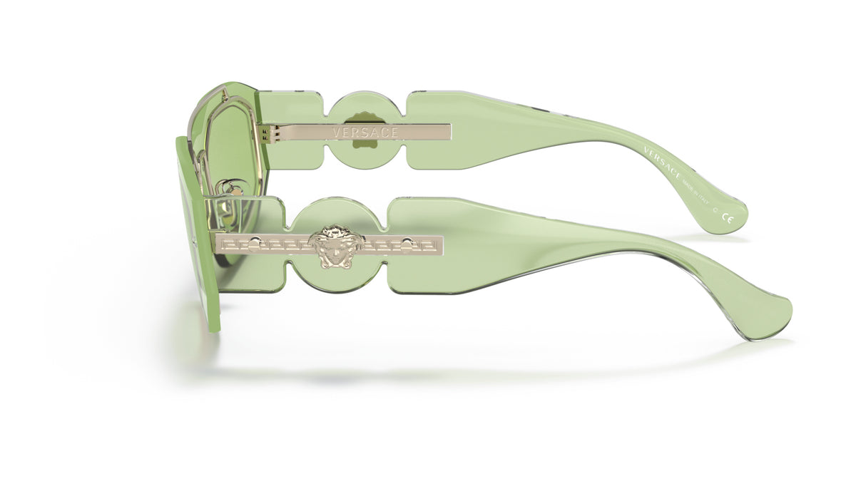 Lunettes de soleil Versace VE2235 1252/2 – Transparent Vert clair – vue de profil.