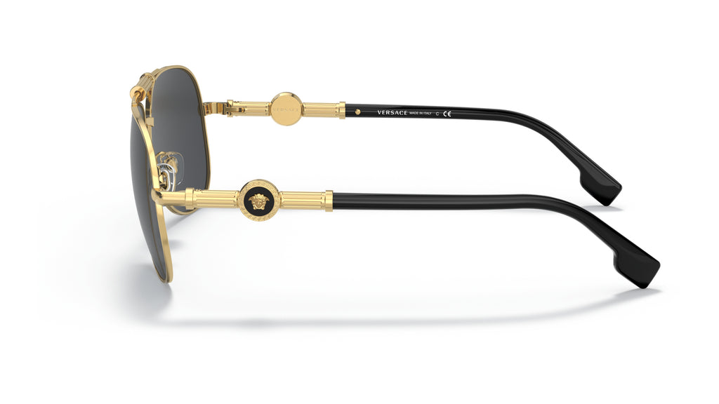 Lunettes de soleil Versace VE2236 100287 – Or – vue de profil.