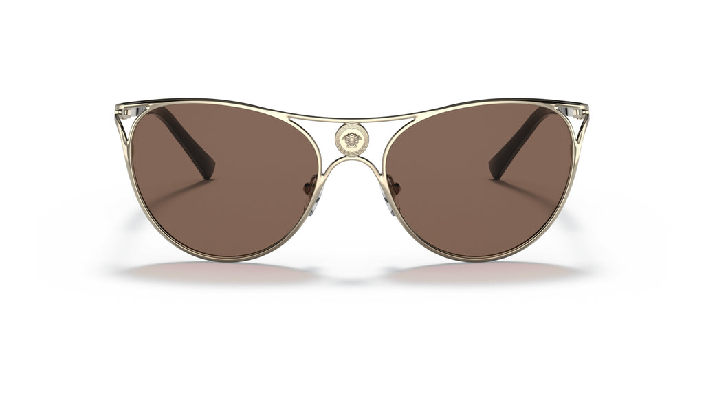 Lunettes de soleil Versace VE2237 125273 – Or Pâle – vue de face.