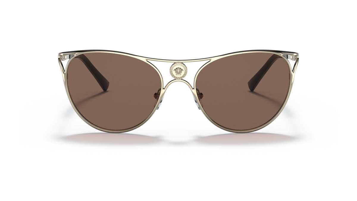 Lunettes de soleil Versace VE2237 125273 – Or Pâle – vue de face.