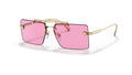 Lunettes de soleil Versace VE2245 1002/5 – Or – vue de trois quarts.
