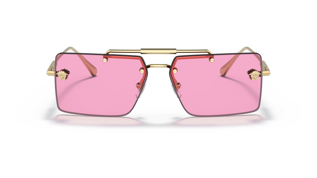 Lunettes de soleil Versace VE2245 1002/5 – Or – vue de face.