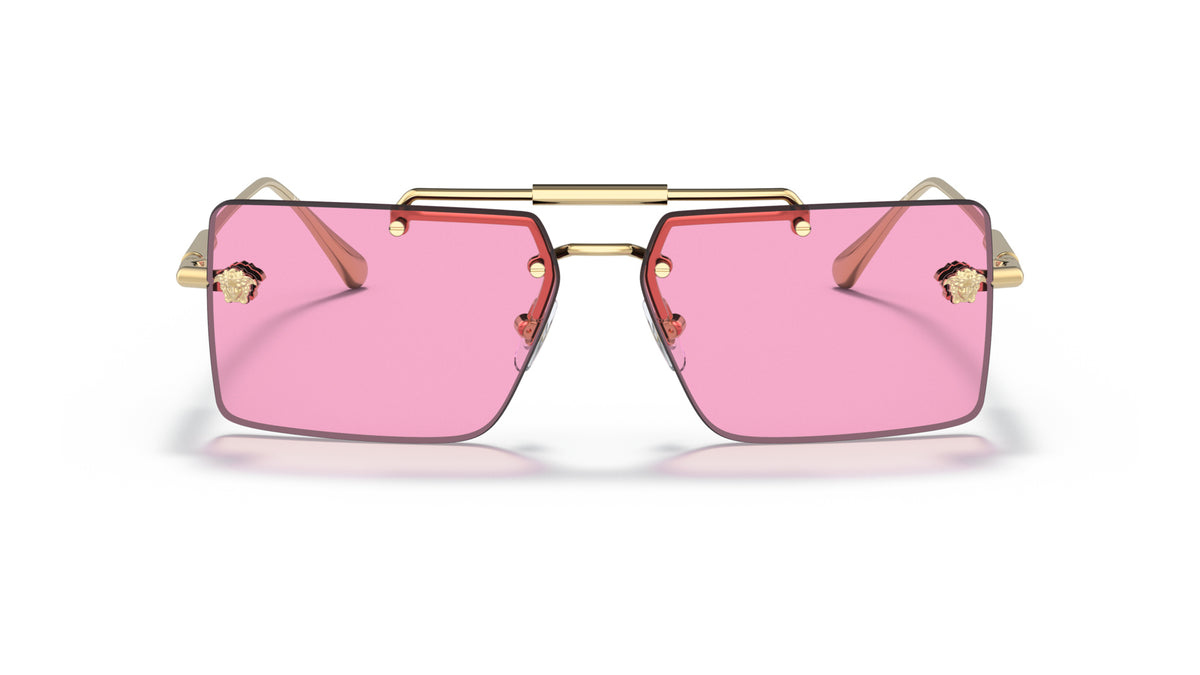 Lunettes de soleil Versace VE2245 1002/5 – Or – vue de face.