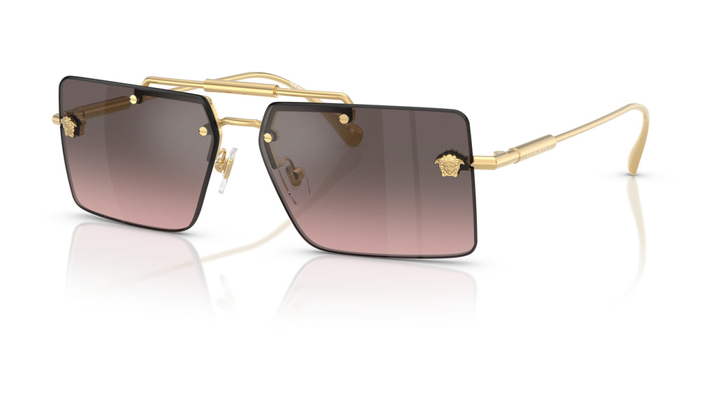 Lunettes de soleil Versace VE2245 100258 – Or – vue de trois quarts.