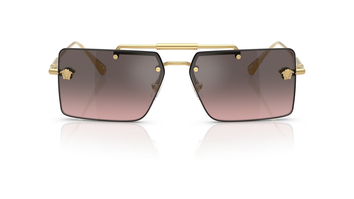 Lunettes de soleil Versace VE2245 100258 – Or – vue de face.