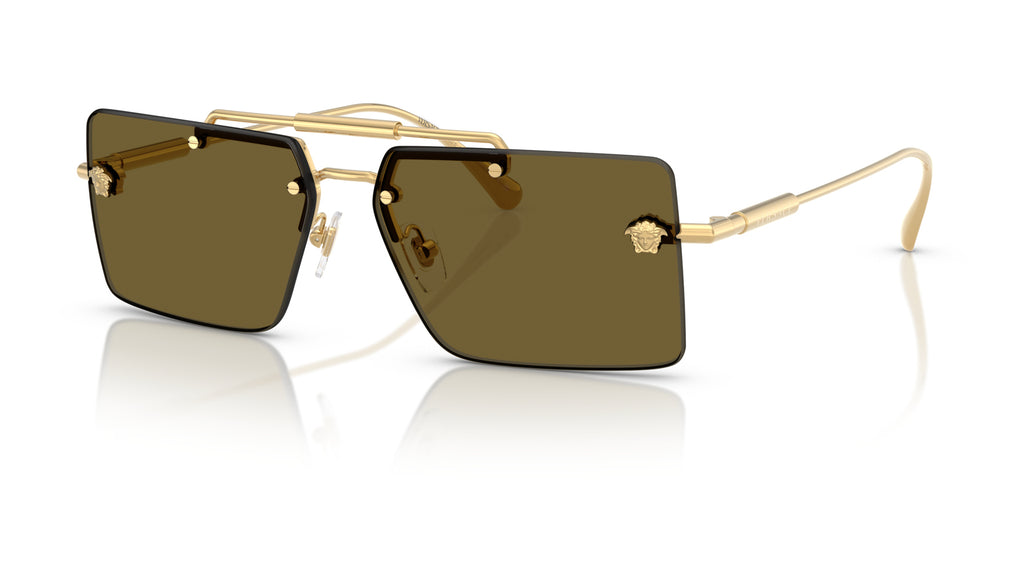Lunettes de soleil Versace VE2245 100273 – Or – vue de trois quarts.