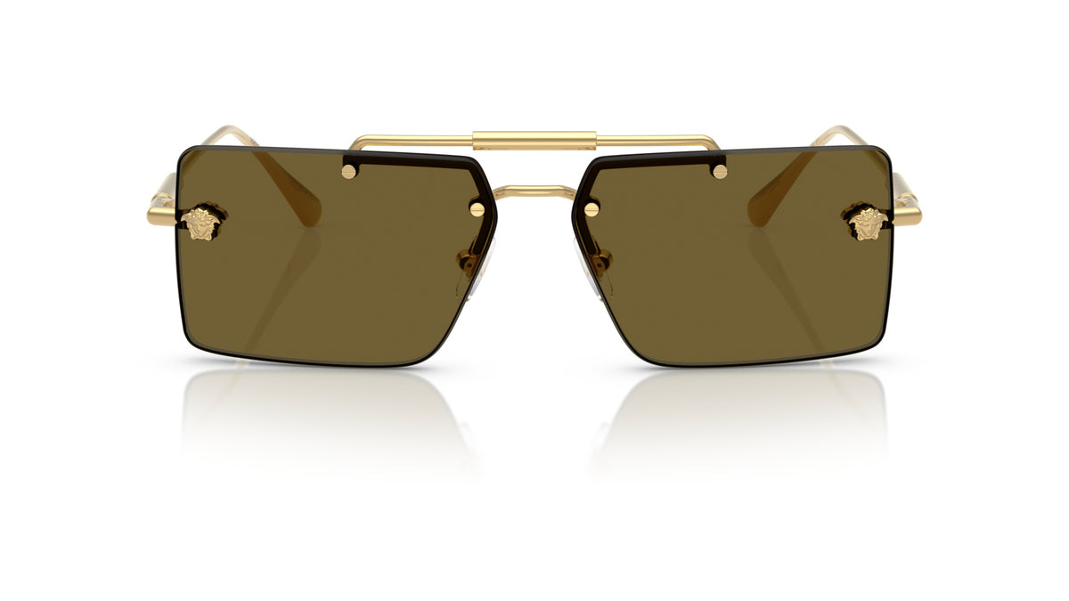 Lunettes de soleil Versace VE2245 100273 – Or – vue de face.