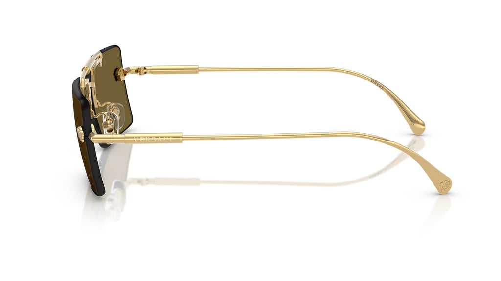 Lunettes de soleil Versace VE2245 100273 – Or – vue de profil.