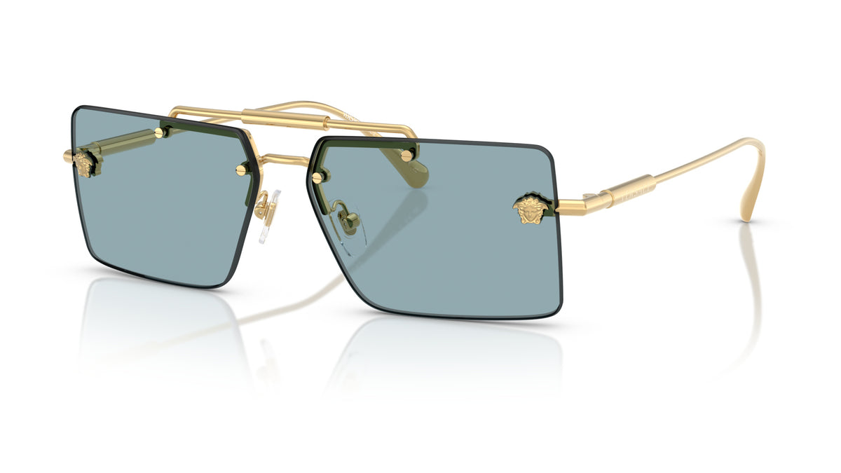 Lunettes de soleil Versace VE2245 100280 – Or – vue de trois quarts.