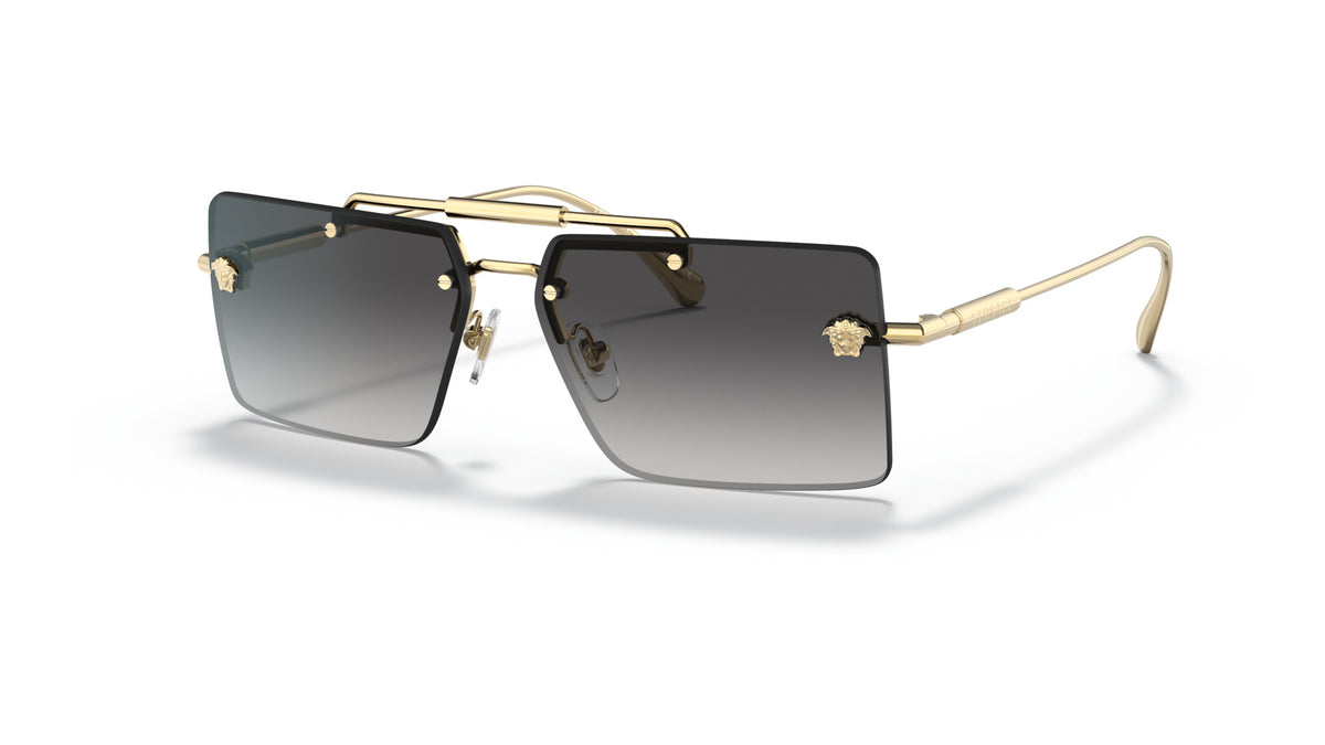 Lunettes de soleil Versace VE2245 10028G – Or – vue de trois quarts.