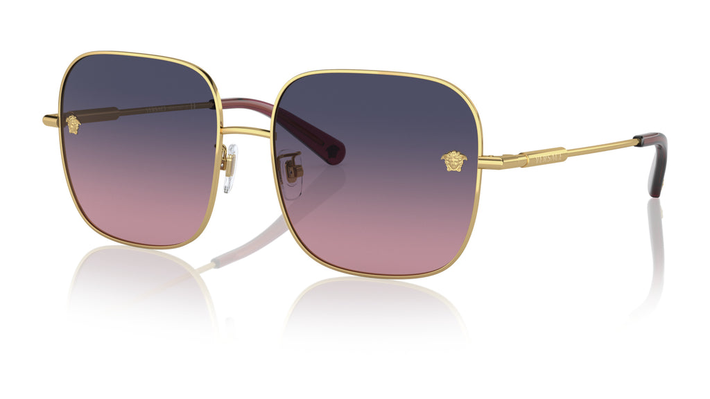 Lunettes de soleil Versace VE2246D 1002I6 – Or – vue de trois quarts.